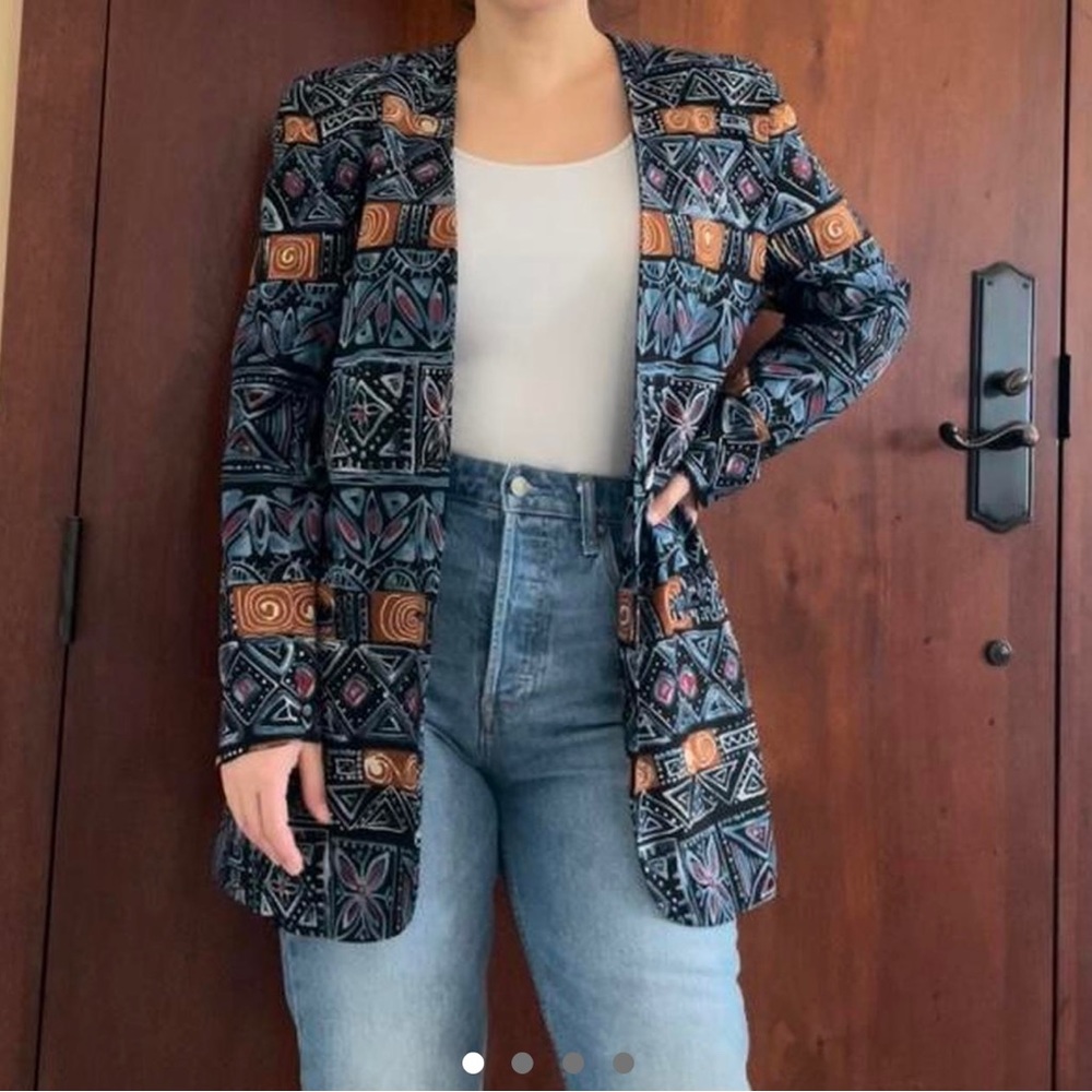 Vintage Silk Multicolored Georgiou blazer. Made from 100% #silk Size is 8 petite